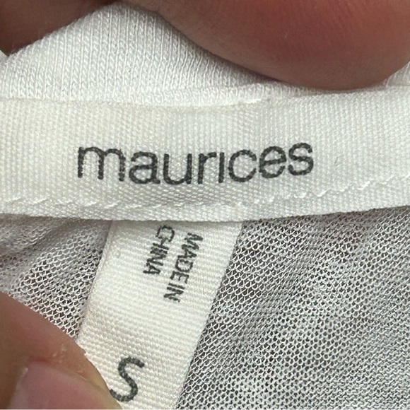 Patriotic Maurices sheer burnout thin vneck tee - Picture 5 of 5